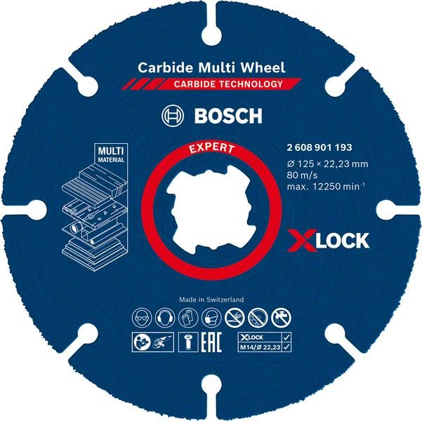 Rezací kotúč EXPERT Carbide Multi Wheel X-LOCK, 125 mm, 22,23 mm - 2608901193