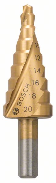 Stupnovitý vrták z HSS-TiN 4 - 20 mm, 8,0 mm, 70,5 mm