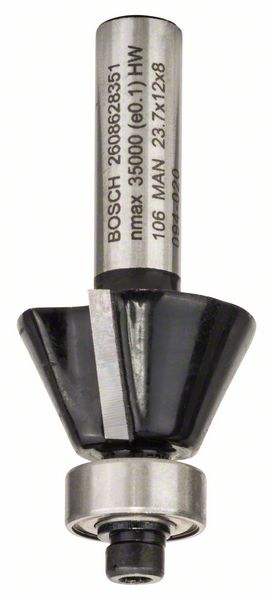 Fazetové/zarovnávacie frézy 8 mm, D1 23,7 mm, B 5,5 mm, L 12 mm, G 54 mm, 25°