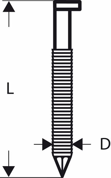 Klinec – páskovaný, s hlavickou v tvare písmena D SN34DK 50R 2,8 mm, 50 mm, lesklé, ryhované