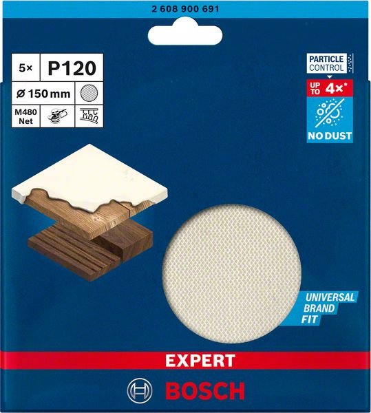 Brúsny papier EXPERT M480 pre excentrické brúsky, 125 mm, zrnitosť 80, 5 ks - 2608900671