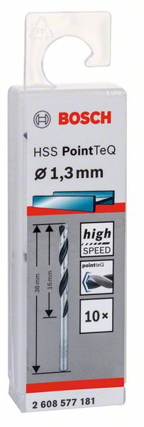 Skrutkovitý vrták HSS PointTeQ 1,3 mm