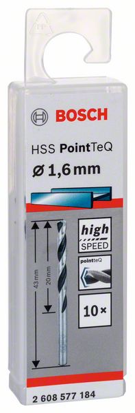 Skrutkovitý vrták HSS PointTeQ 1,6 mm