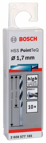 Skrutkovitý vrták HSS PointTeQ 1,7 mm