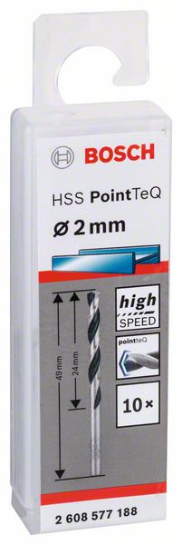Skrutkovitý vrták HSS PointTeQ 2,0 mm