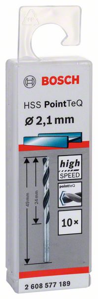 Skrutkovitý vrták HSS PointTeQ 2,1 mm
