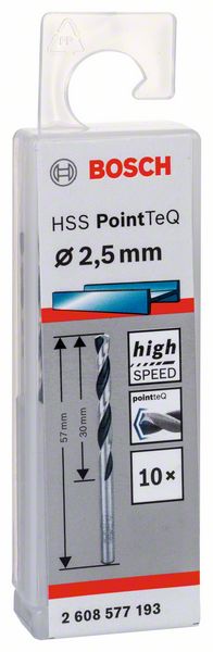 Skrutkovitý vrták HSS PointTeQ 2,5 mm