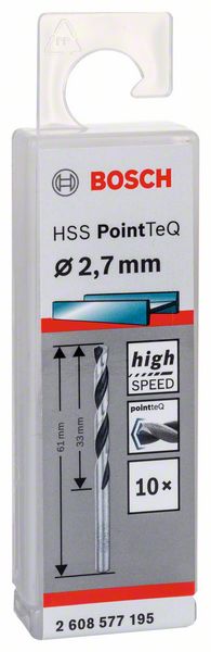 Skrutkovitý vrták HSS PointTeQ 2,7 mm