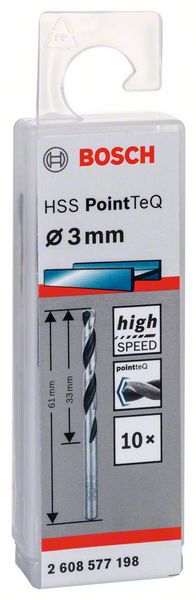 Skrutkovitý vrták HSS PointTeQ 3,0 mm