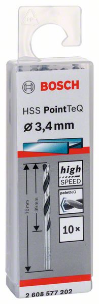Skrutkovitý vrták HSS PointTeQ 3,4 mm