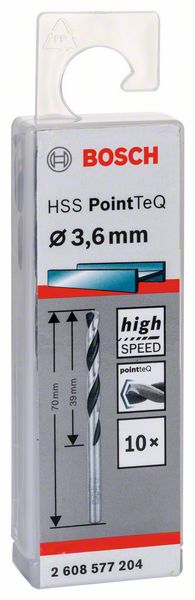 Skrutkovitý vrták HSS PointTeQ 3,6 mm