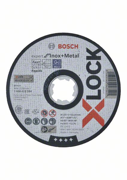 X-LOCK Expert for Inox+Metal 125 x 1 x 22,23 - 2 608 619 264 - Rezací kotúč